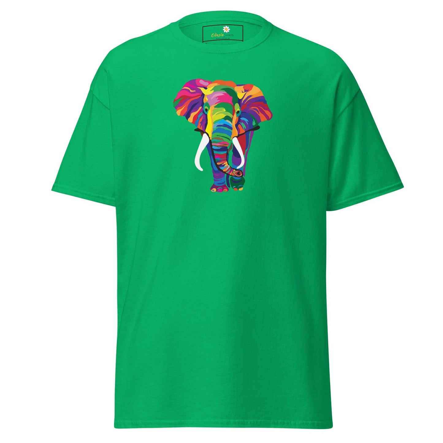 Unisex classic t-shirt - WILD LIFE ELEPHANT COLORFUL - REGULAR - Irish Green / S