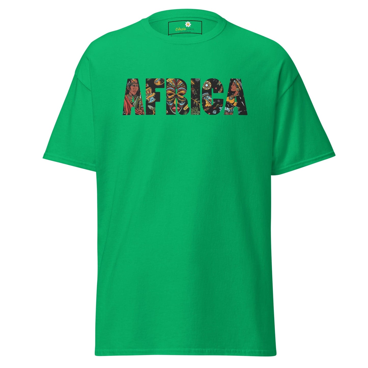 Green T-shirt with AFRICA graphic from T-SHIRT DESIGN TEE for men and women in S to XL