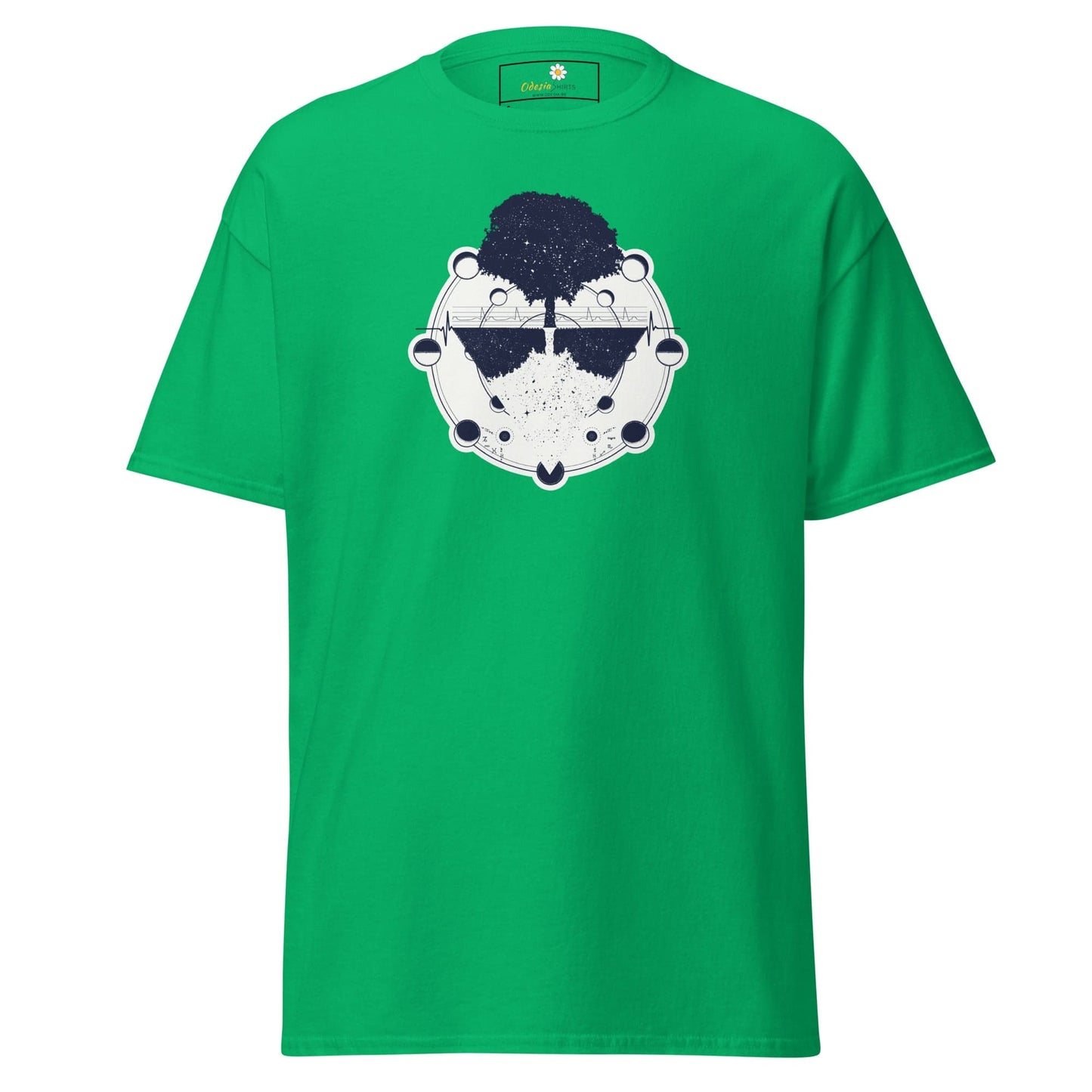 Green T-shirt with tree graphic from T-SHIRT DESIGN TEE for Men and Women size S to XL