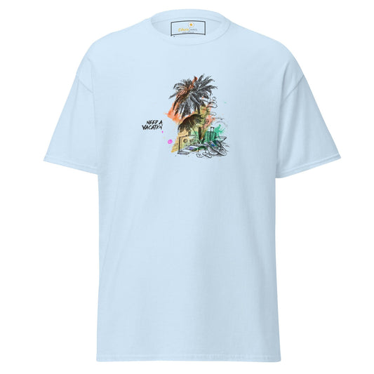 Unisex classic t-shirt - SUMMER NEED A VACATION - REGULAR - Light Blue / S