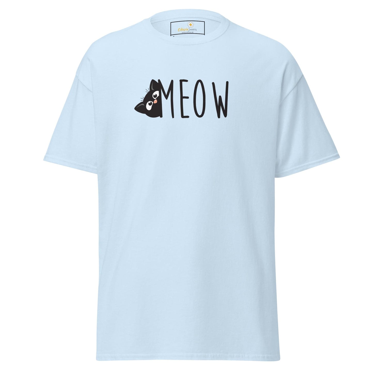 Unisex classic t-shirt - ANIMALS CAT MEOW - REGULAR - Light Blue / S