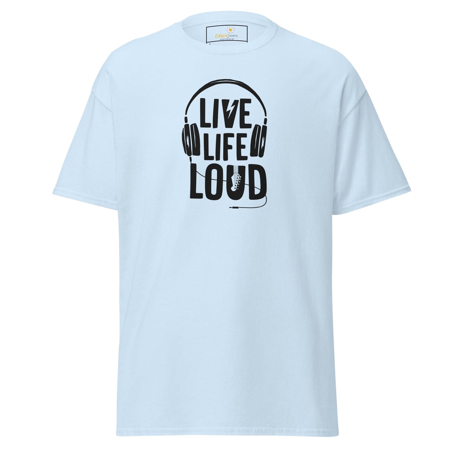 Unisex classic t-shirt - MUSIC LIVE LIFE LOUD - REGULAR - Light Blue / S