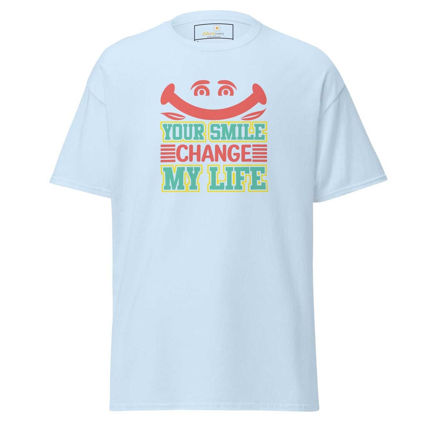 Unisex classic t-shirt - TEXT YOUR SMILE CHANGE - REGULAR - Light Blue / S