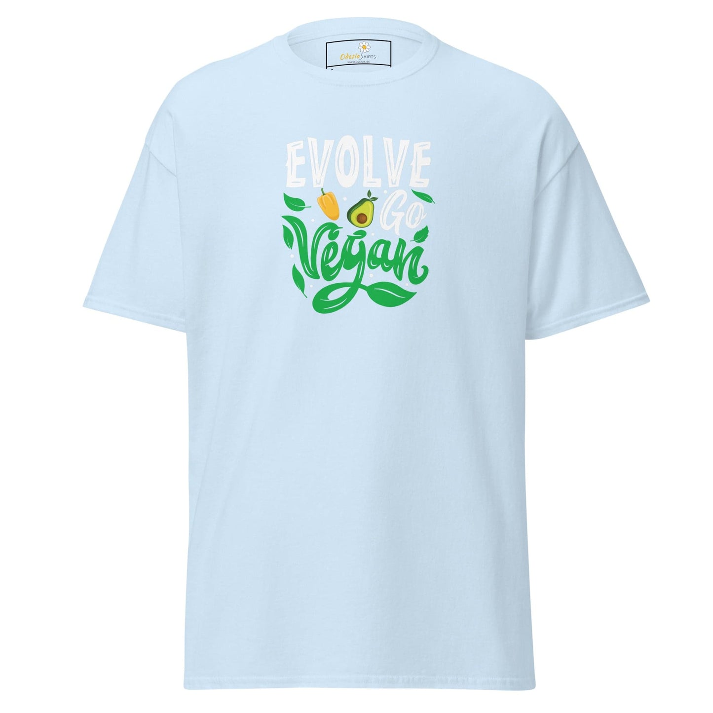Unisex classic t-shirt - VEGAN EVOLVE GO VEGAN - REGULAR - Light Blue / S