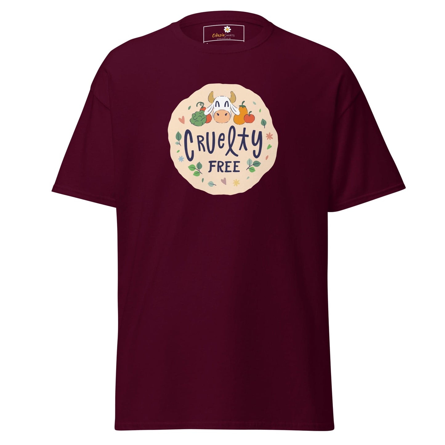 Unisex classic t-shirt - VEGAN CRUELTY FREE - REGULAR - Maroon / S