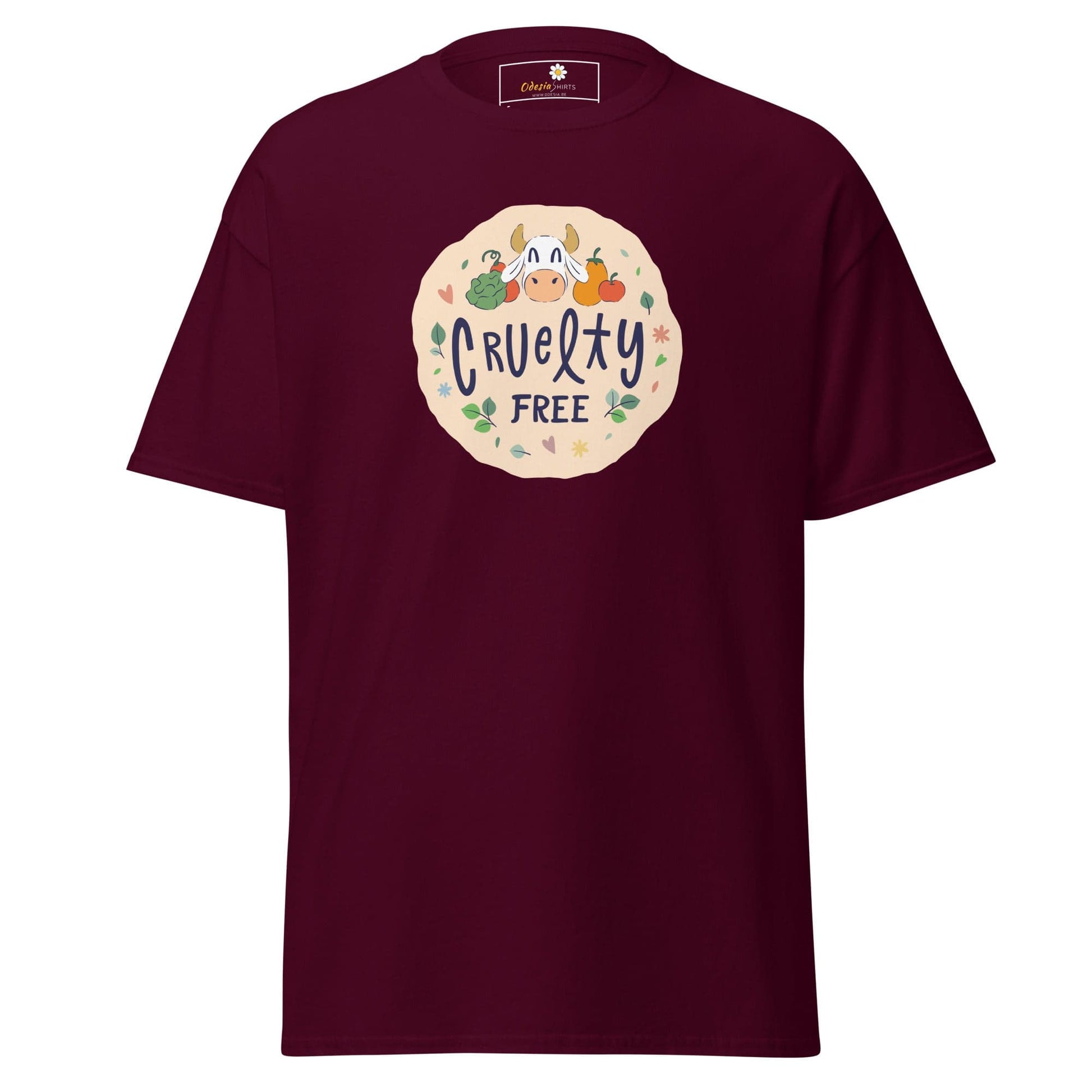 Unisex classic t-shirt - VEGAN CRUELTY FREE - REGULAR - Maroon / S