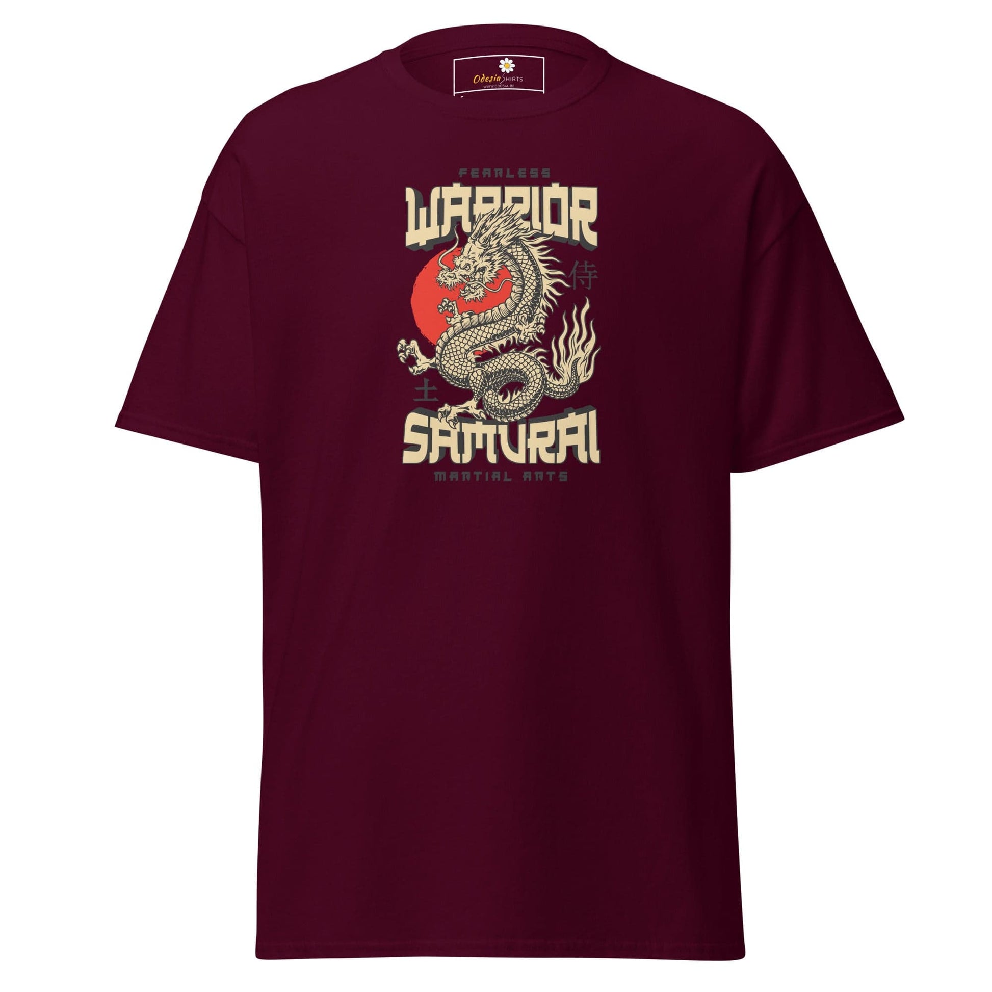 Unisex classic t-shirt - MYSTIC FEARLESS DRAGON - REGULAR - Maroon / S