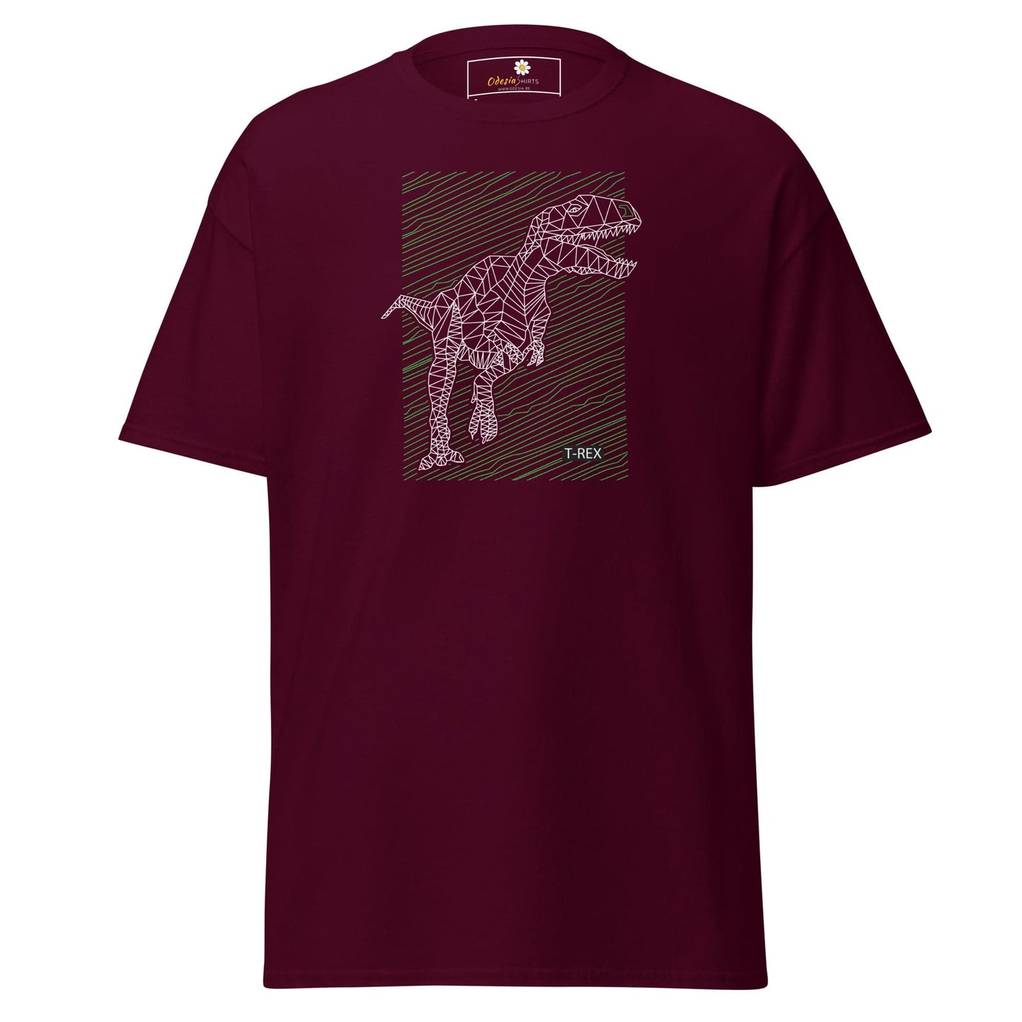Unisex classic t-shirt - WILD LIFE TREX DINOSAURUS - REGULAR - Maroon / S