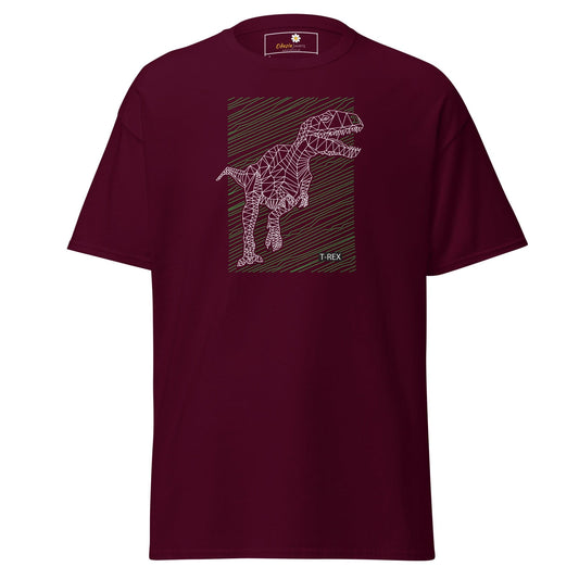 Unisex classic t-shirt - WILD LIFE TREX DINOSAURUS - REGULAR - Maroon / S
