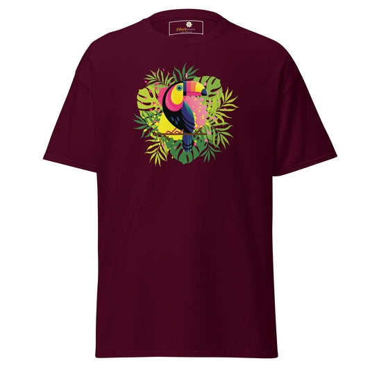 Unisex classic t-shirt - WILDLIFE PARADISE TOUCAN - REGULAR - Maroon / S