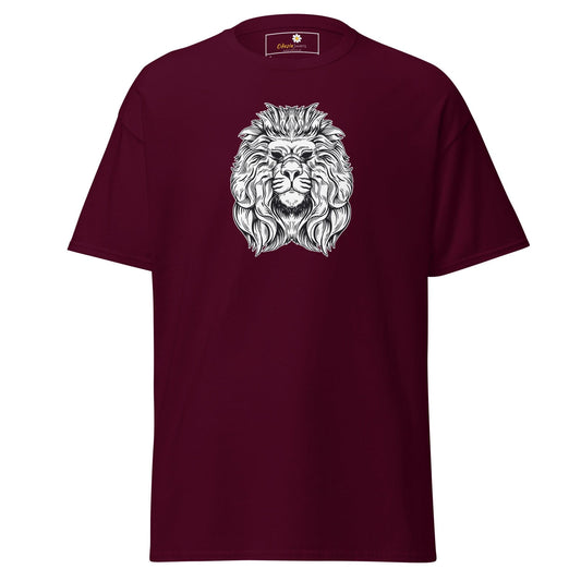Unisex classic t-shirt - WILD LIFE LION HEAD - REGULAR - Maroon / S