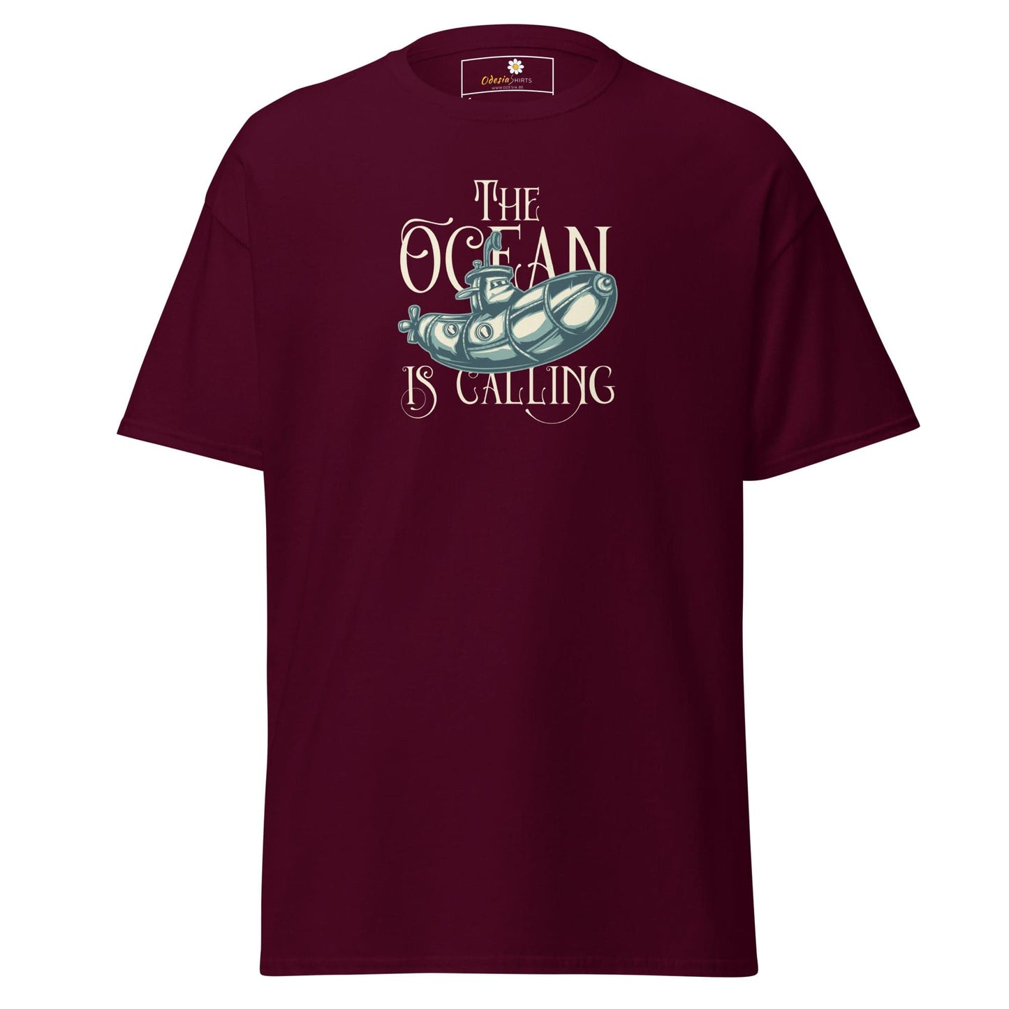 Unisex classic t-shirt - SEALIFE THE OCEAN IS CALLING - REGULAR - Maroon / S