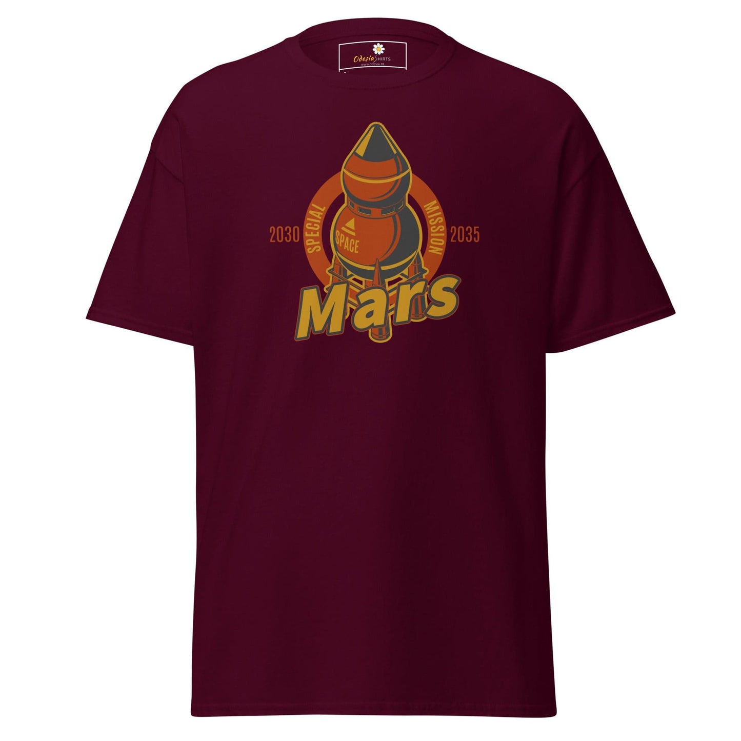 Unisex classic t-shirt - SPACE MARS TRAVEL - REGULAR - Maroon / S
