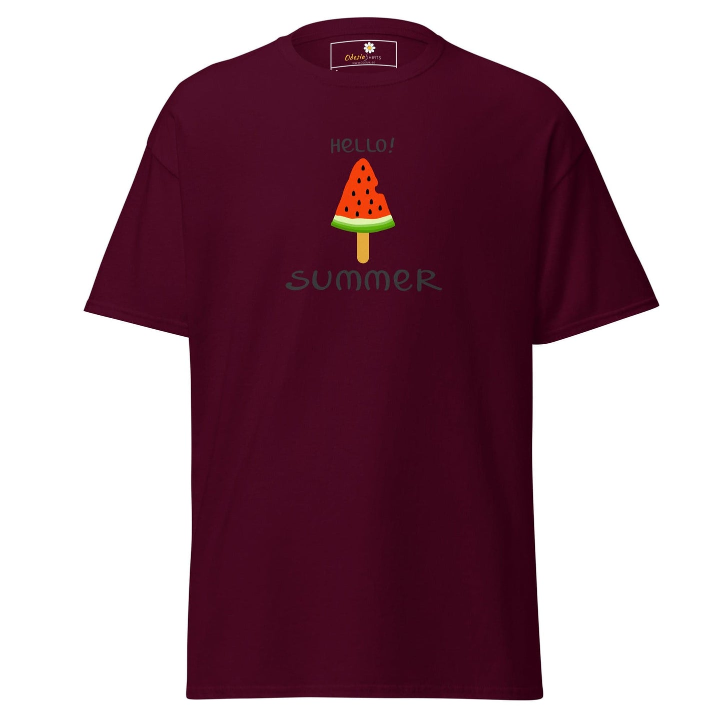 Unisex classic t-shirt - SUMMER HELLO SUMMER ICE - REGULAR - Maroon / S