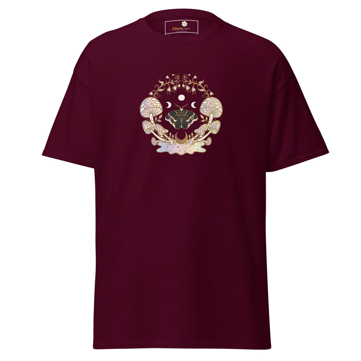 Unisex classic t-shirt - MYSTIC MAGIC MUSHROOMS - REGULAR - Maroon / S
