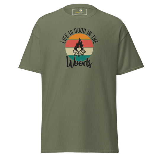 Unisex classic t-shirt - ADVENTURE LIFE GOOD IN WOODS - REGULAR - Military Green / S