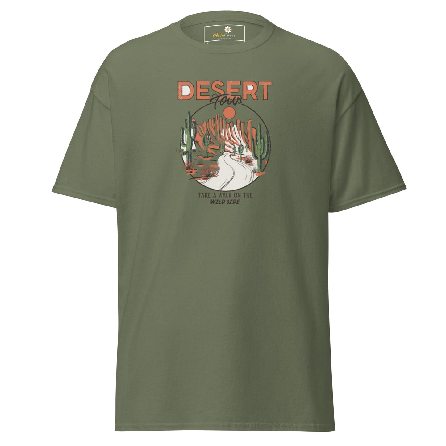 Olive green T-shirt from T-SHIRT DESIGN TEE for Men and Women in multiple sizes