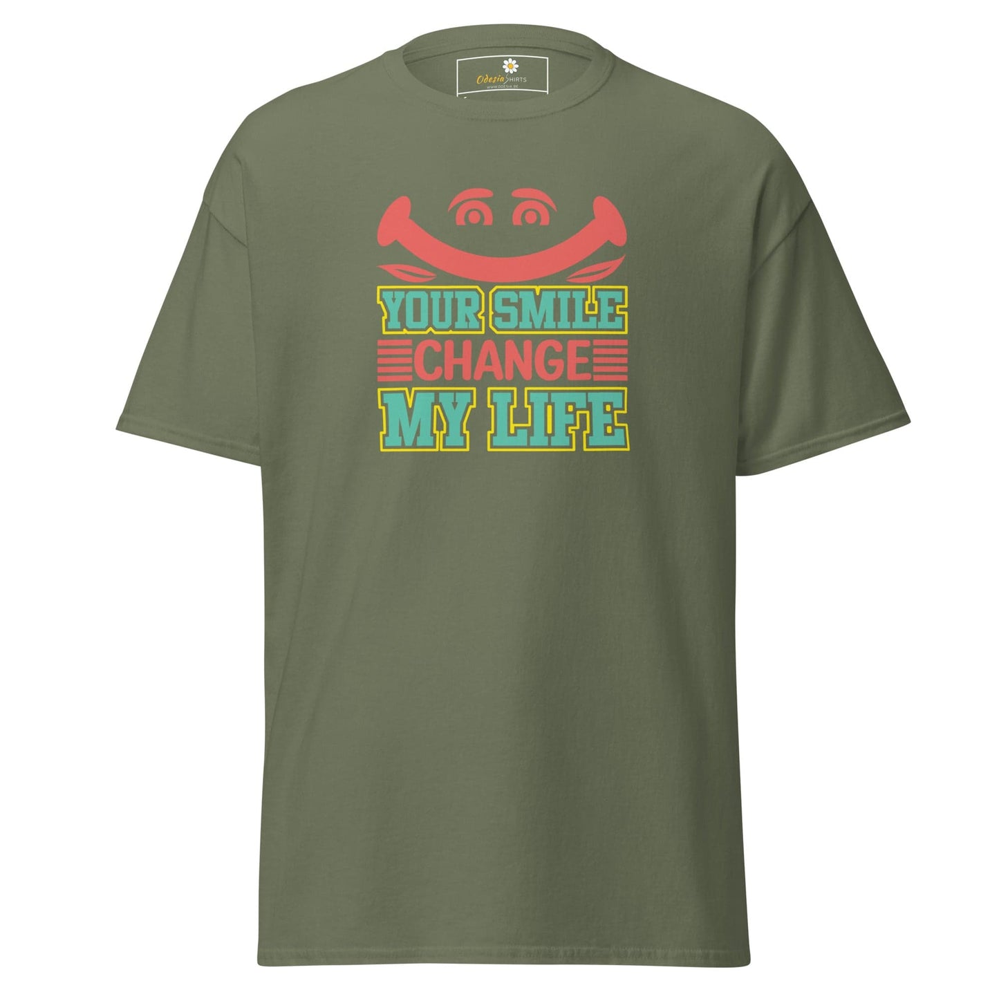 Unisex classic t-shirt - TEXT YOUR SMILE CHANGE - REGULAR - Military Green / S