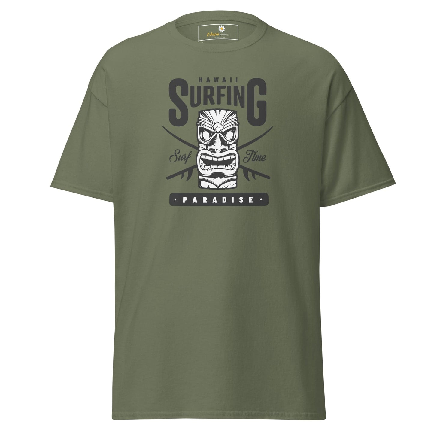 Unisex classic t-shirt - SUMMER HAWAI SURFING PARADISE - REGULAR - Military Green / S