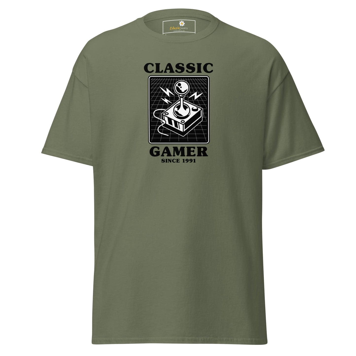 Olive green T-shirt displayed for men and women in size S to XL from T-SHIRT DESIGN TEE collection