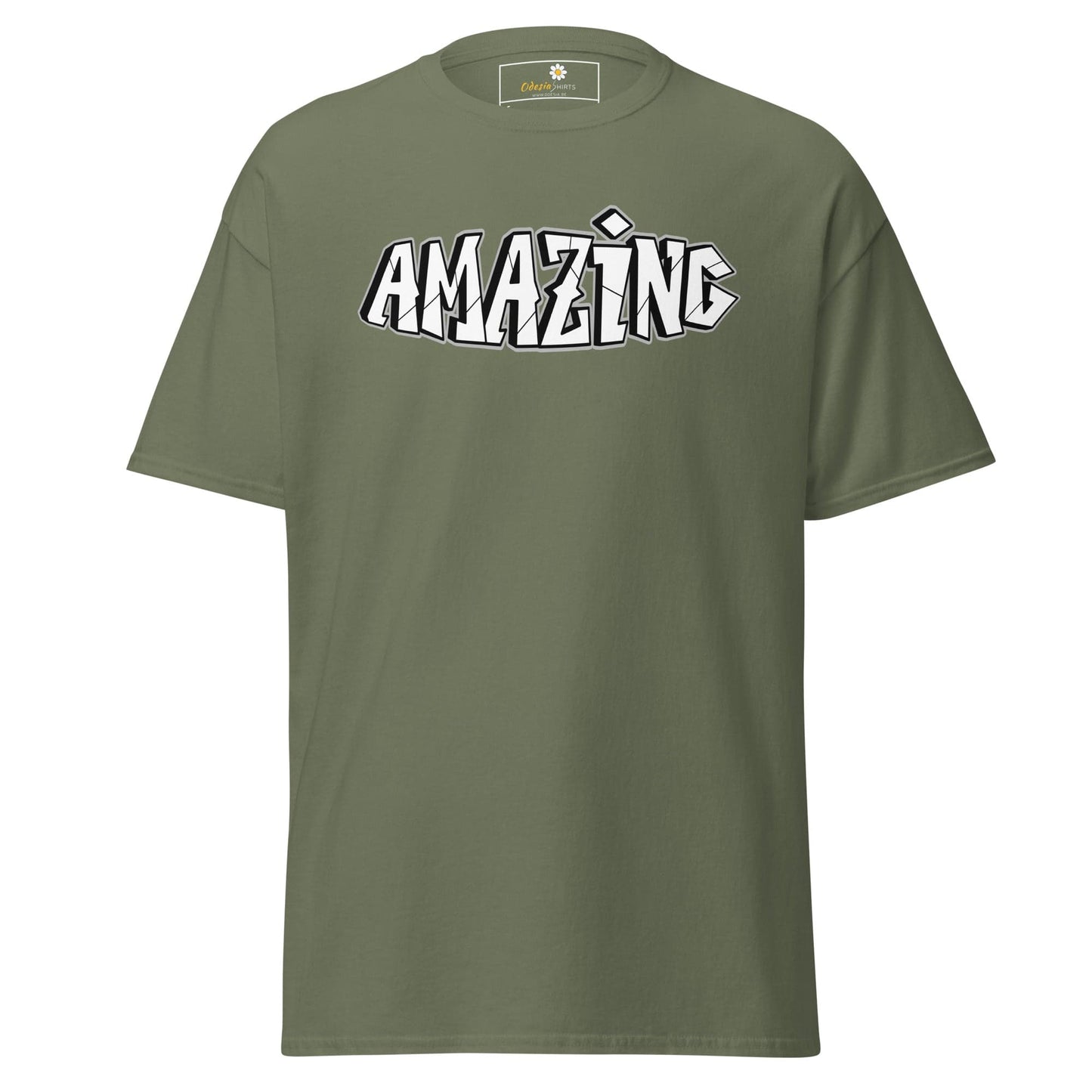Unisex classic t-shirt - TEXT AMAZING - REGULAR - Military Green / S