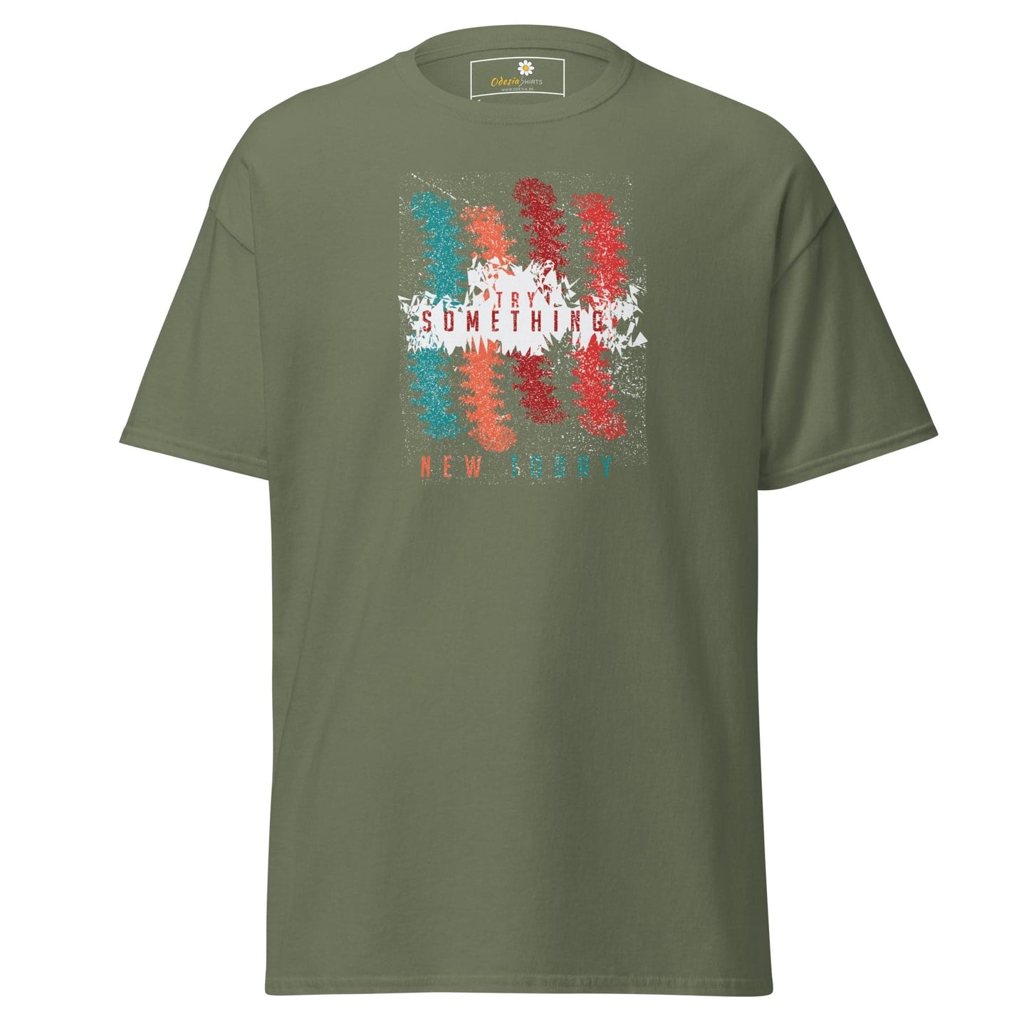 Unisex classic t-shirt - ABSTRACT COLOR LINES - REGULAR - Military Green / S