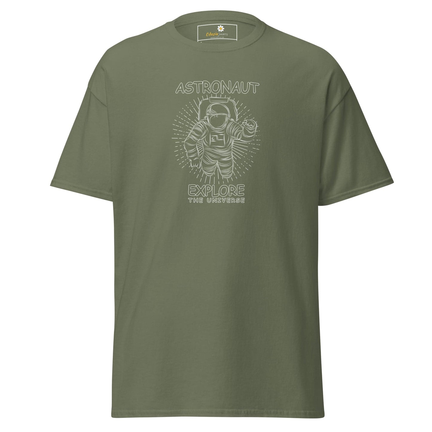 Unisex classic t-shirt - ASTRONAUT EXPLORE UNIVERSE - REGULAR - Military Green / S