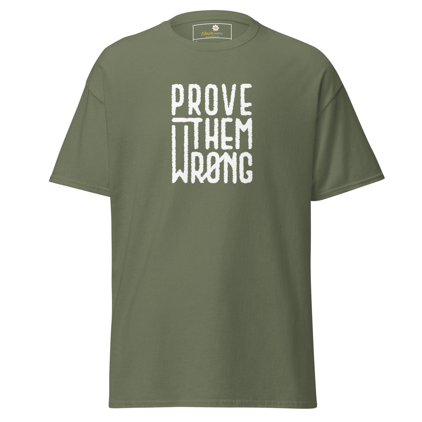 Olive green T-shirt shown in T-SHIRT DESIGN TEE for men and women size S to XL