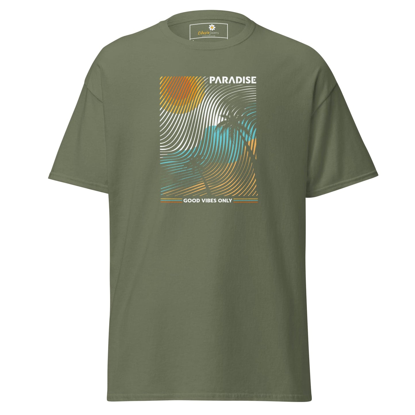 Unisex classic t-shirt - SUMMER PARADISE COLORFULL - REGULAR - Military Green / S