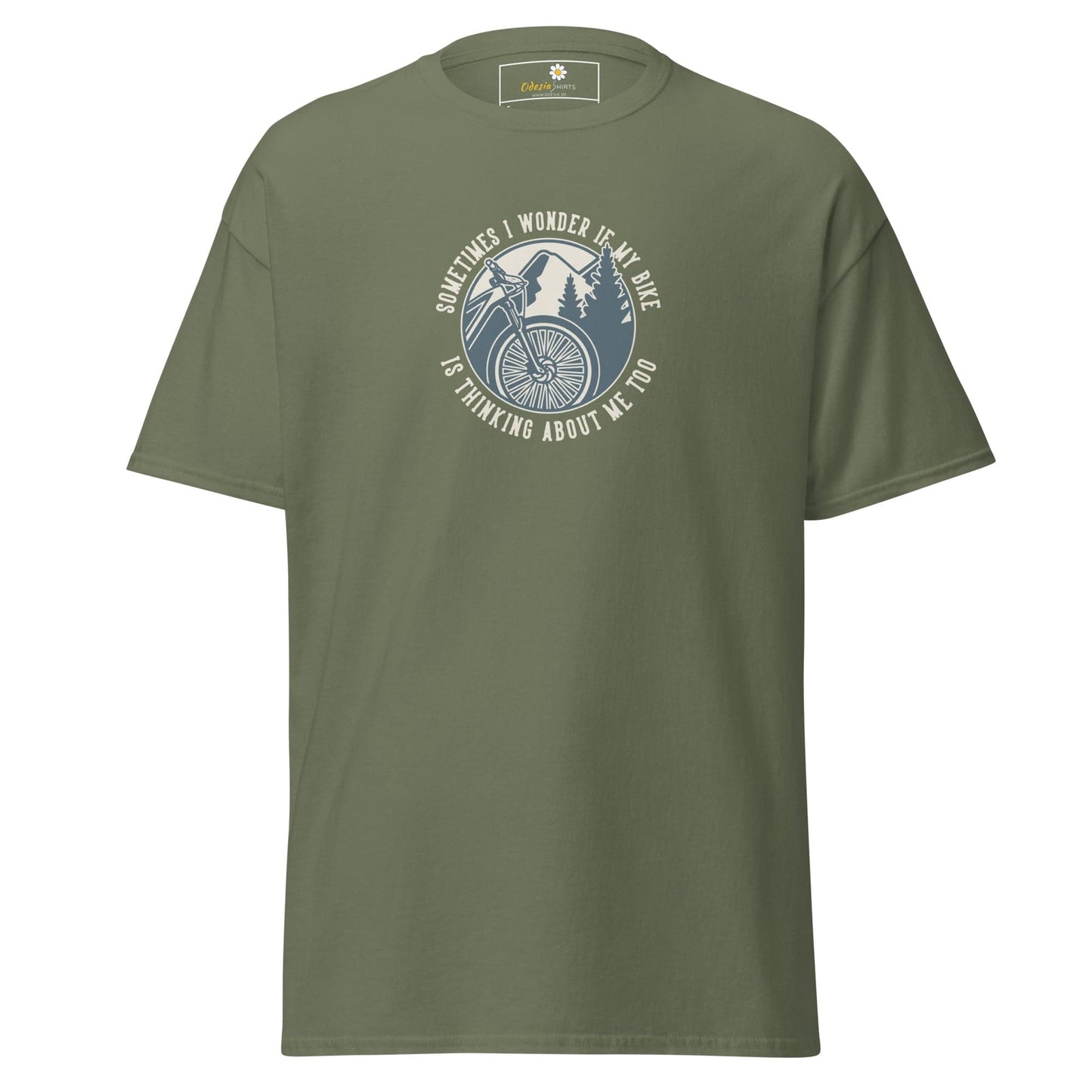 Unisex classic t-shirt - ADVENTURE SPORT CIRCLE BIKE WONDERING - REGULAR - Military Green / S