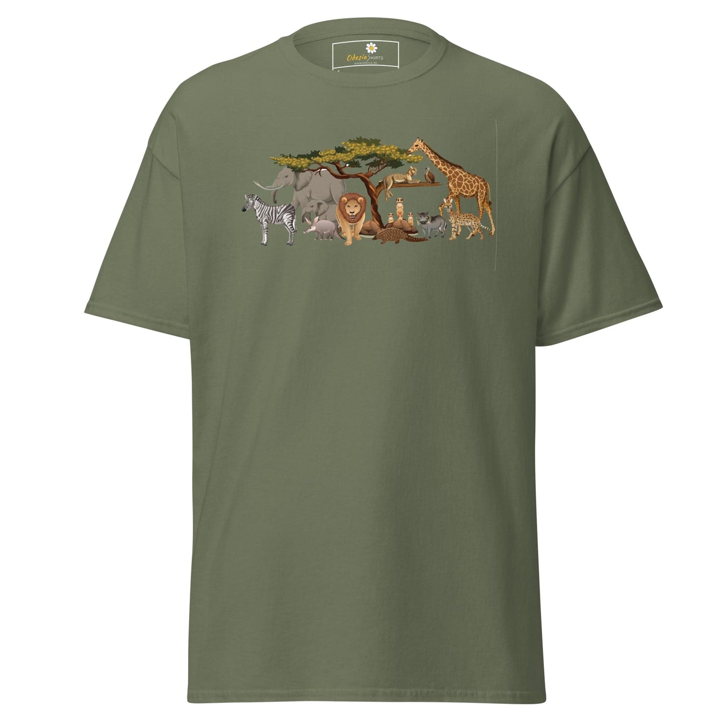 Unisex classic t-shirt - WILD LIFE ANIMALS - REGULAR - Military Green / S
