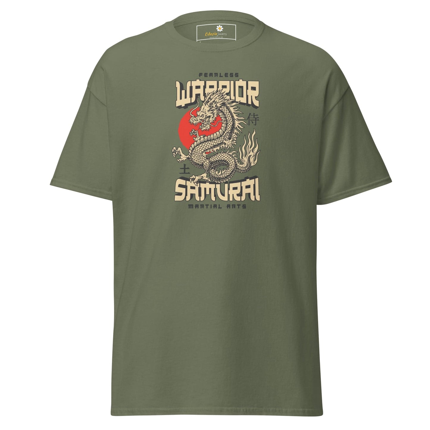 Unisex classic t-shirt - MYSTIC FEARLESS DRAGON - REGULAR - Military Green / S
