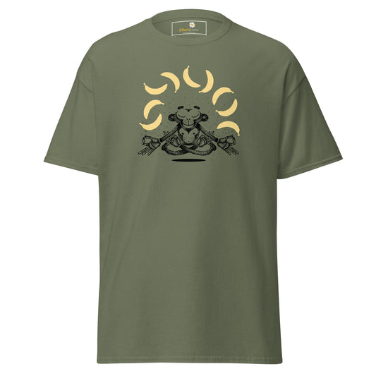 Unisex classic t-shirt - FUN MONKEY BANANA - REGULAR - Military Green / S