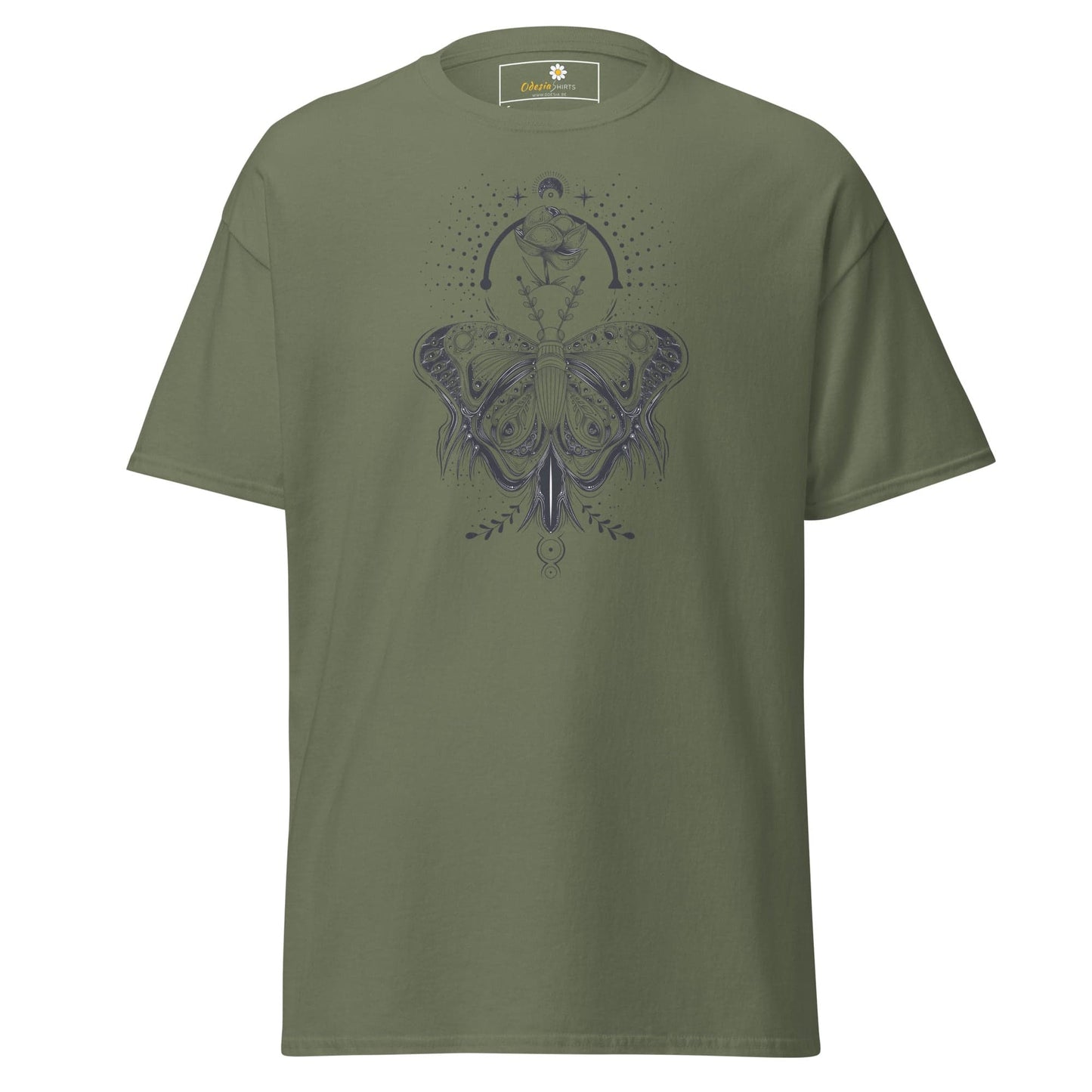 Unisex classic t-shirt - MYSTIC BUTTERFLY - REGULAR - Military Green / S