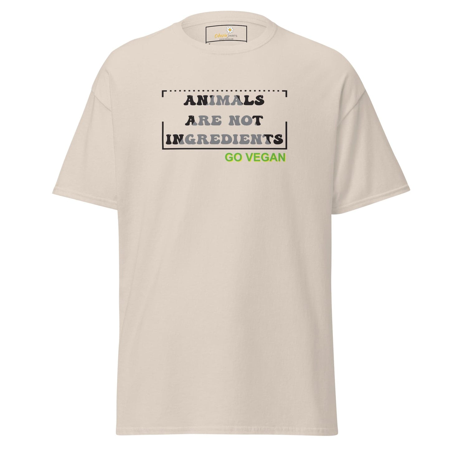 Unisex classic t-shirt - VEGAN ANIMALS NO INGREDIENTS - REGULAR - Natural / S