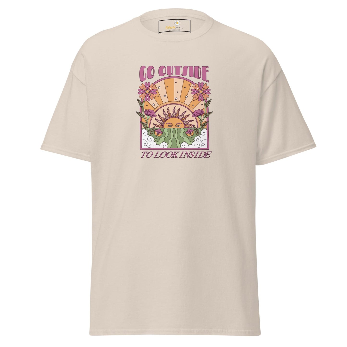 Unisex classic t-shirt - POSITIVE GO OUTSIDE LOOK INSIDE - REGULAR - Natural / S