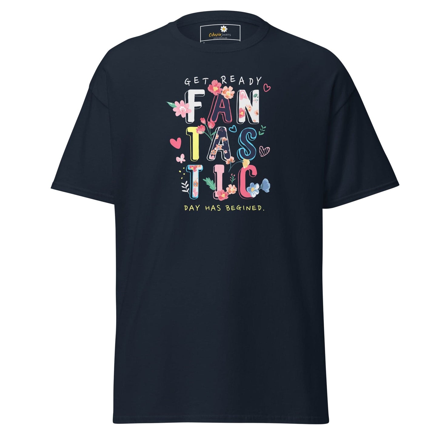 Unisex classic t-shirt - TEXT FANTASTIC DAY - REGULAR - Navy / S