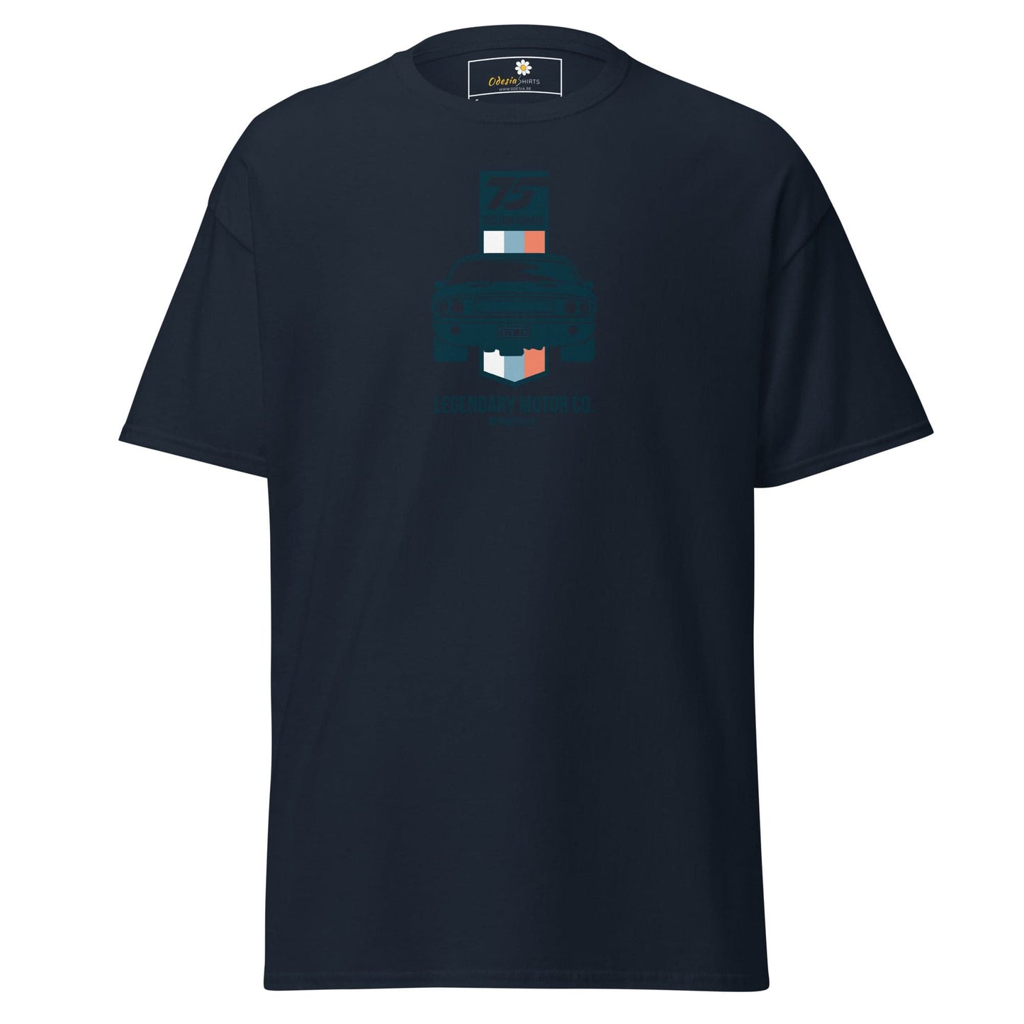 Navy blue T-Shirt Design Tee for Men and Women in sizes S to XL displayed front view