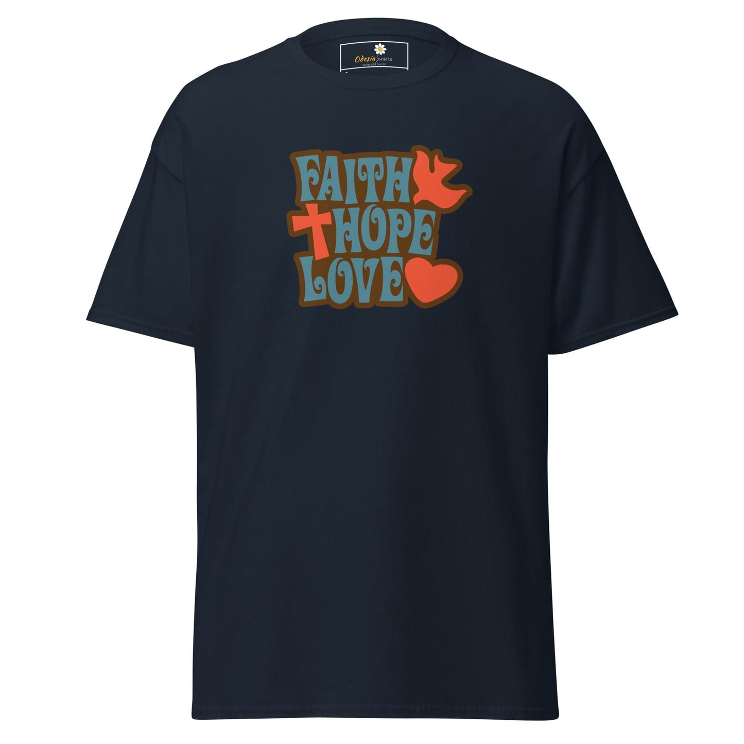 Unisex classic t-shirt - SPIRITUAL FAITH HOPE LOVE - REGULAR - Navy / S