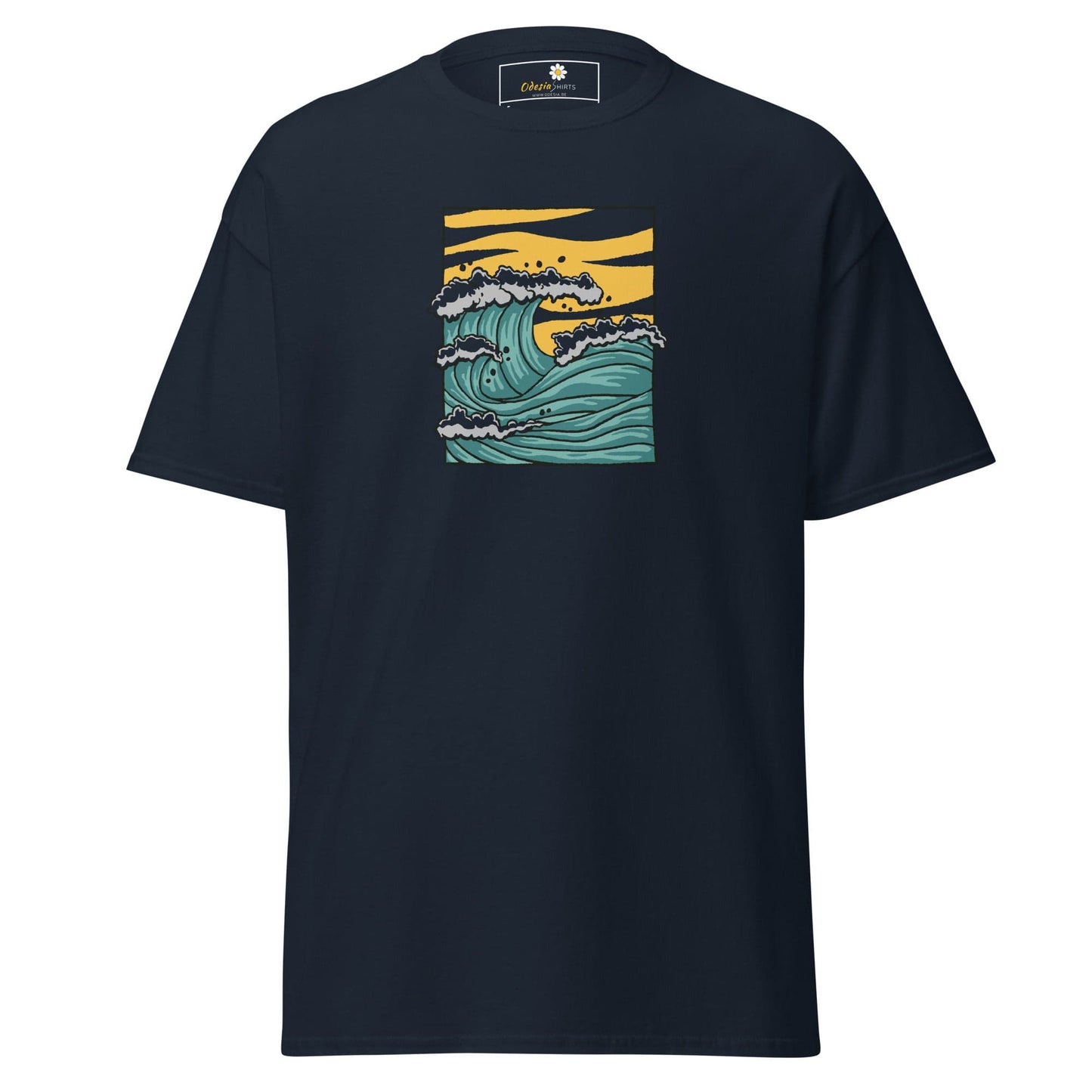 Unisex classic t-shirt - NATURE SEA WAVES - REGULAR - Navy / S