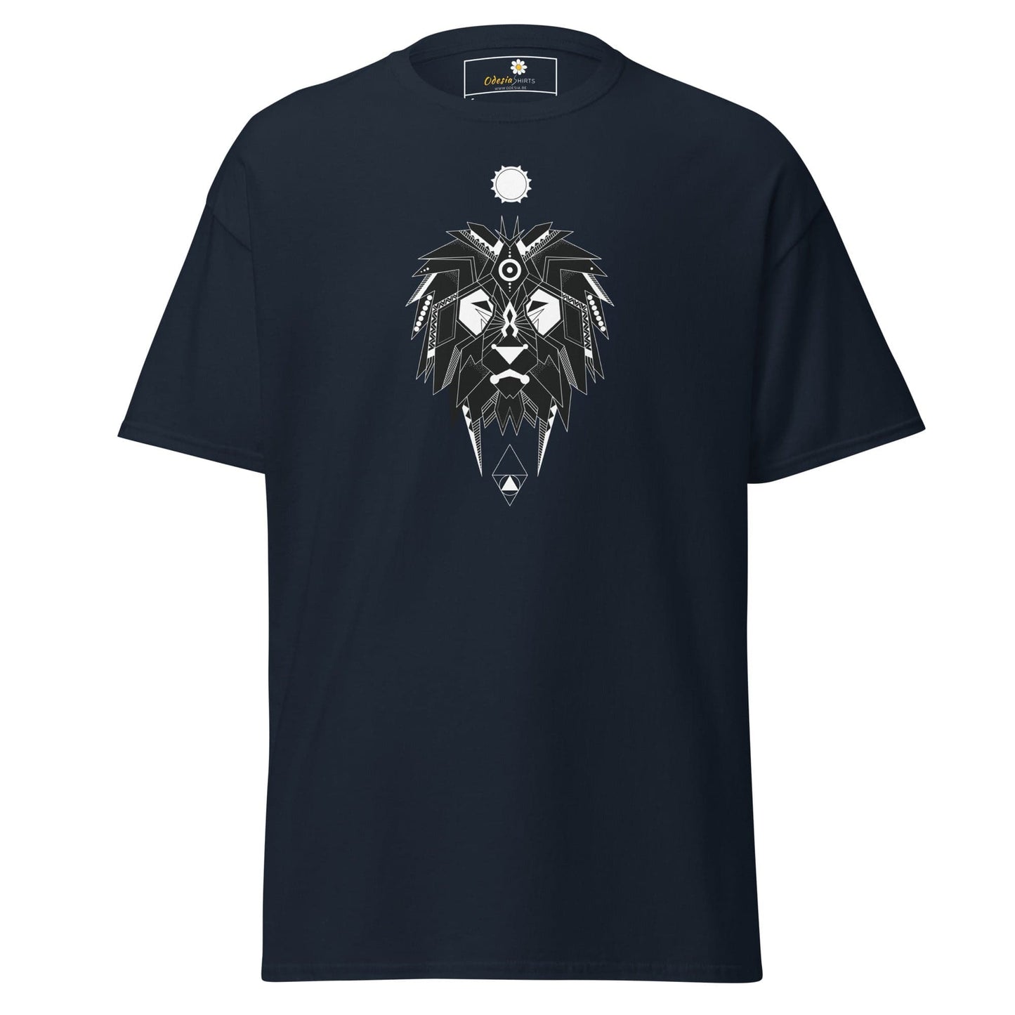 Unisex classic t-shirt - ABSTRACT MYSTIC LION HEAD - REGULAR - Navy / S