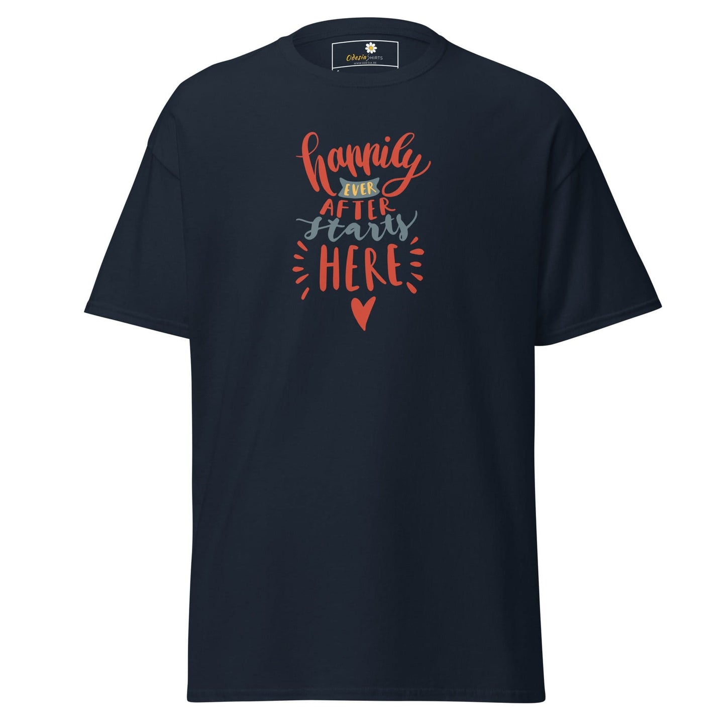 Unisex classic t-shirt - TEXT HAPPILY EVER AFTER - REGULAR - Navy / S