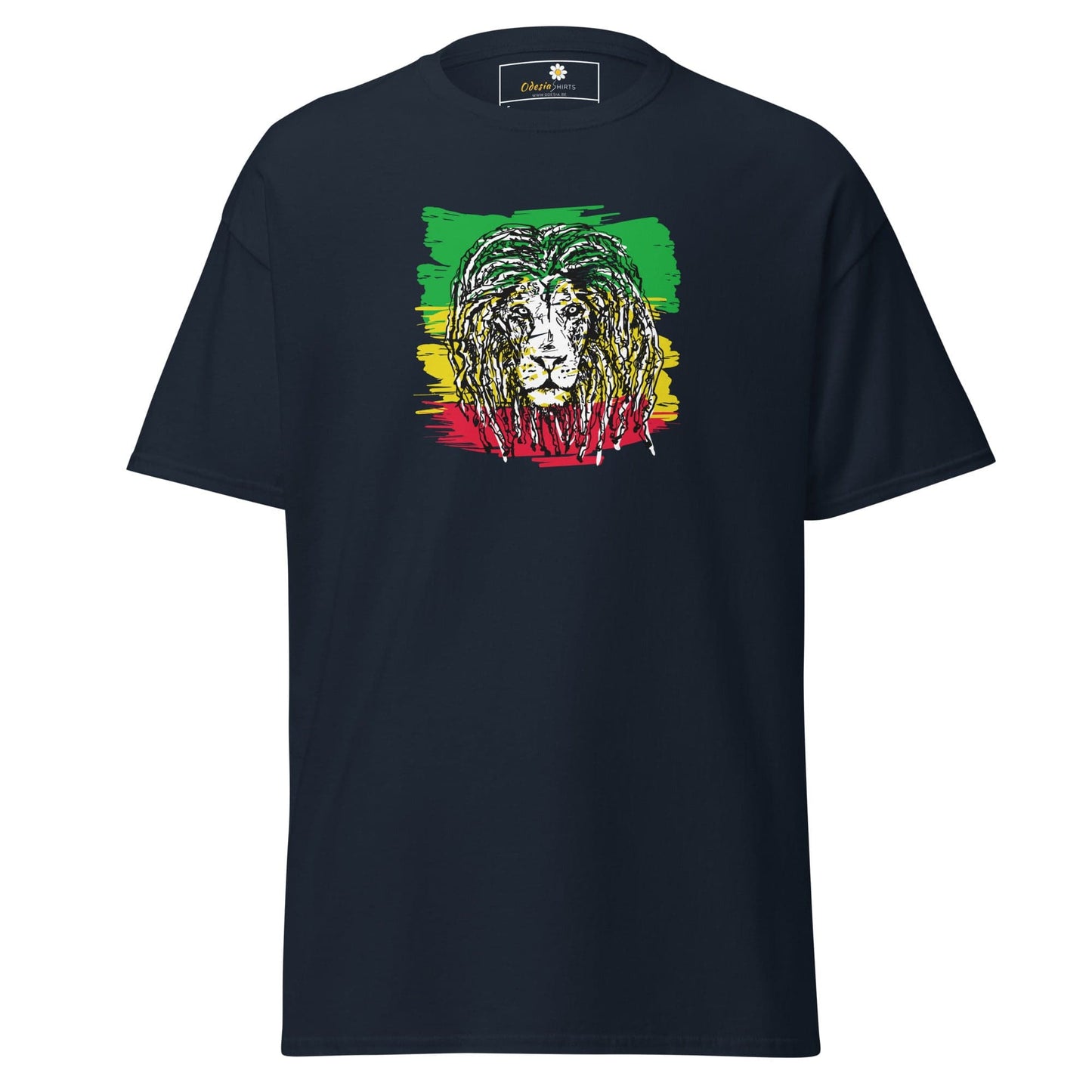Unisex classic t-shirt - WILD LIFE MUSIC LION REGGAE - REGULAR - Navy / S