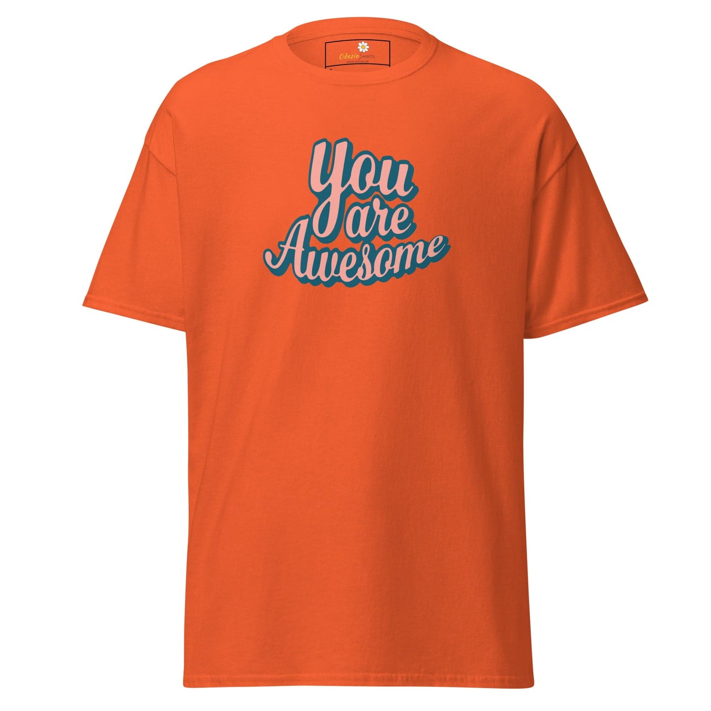 Unisex classic t-shirt - TEXT YOU ARE AWESOME - REGULAR - Orange / S
