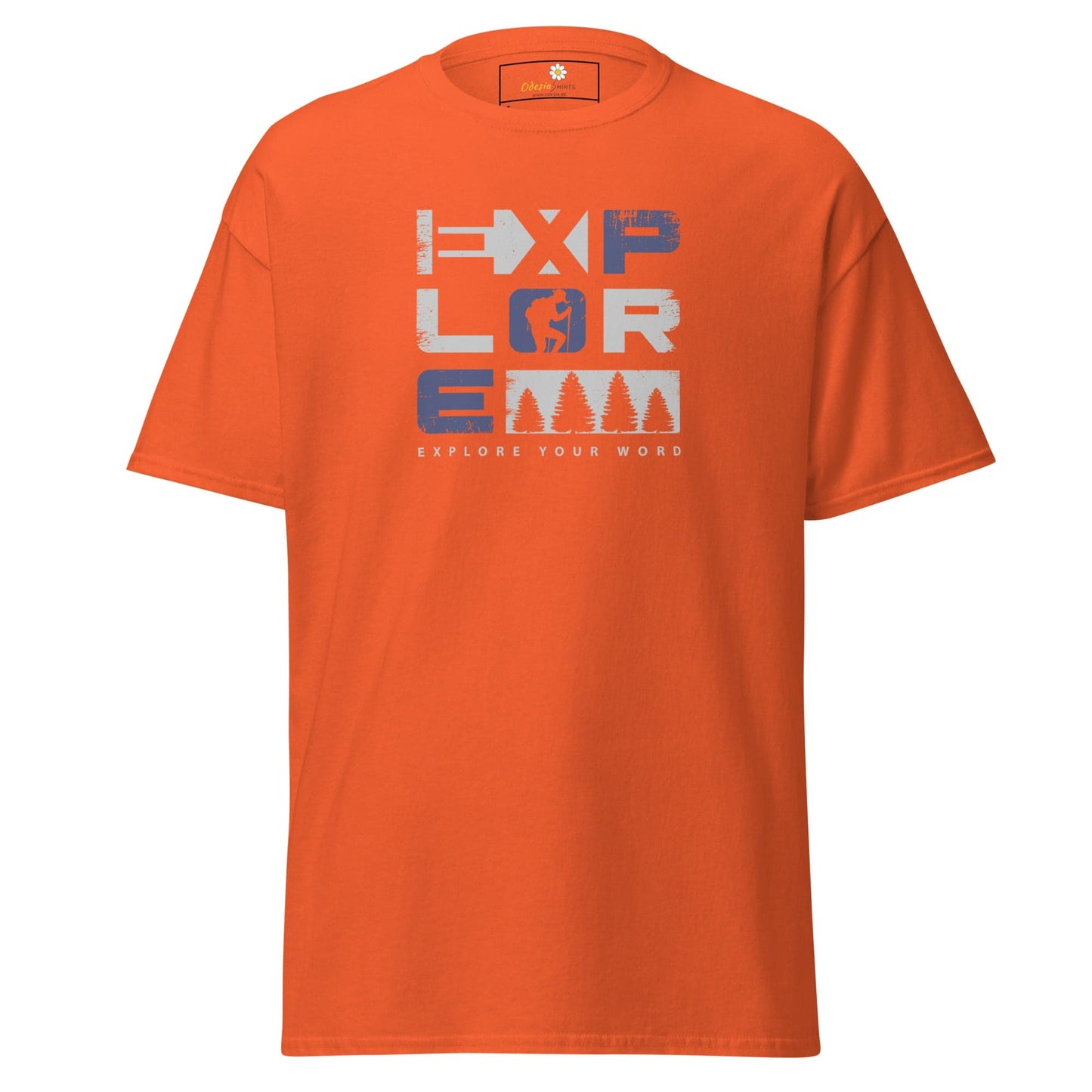 Unisex classic t-shirt - TEXT EXPLORE YOUR WORLD - REGULAR - Orange / S
