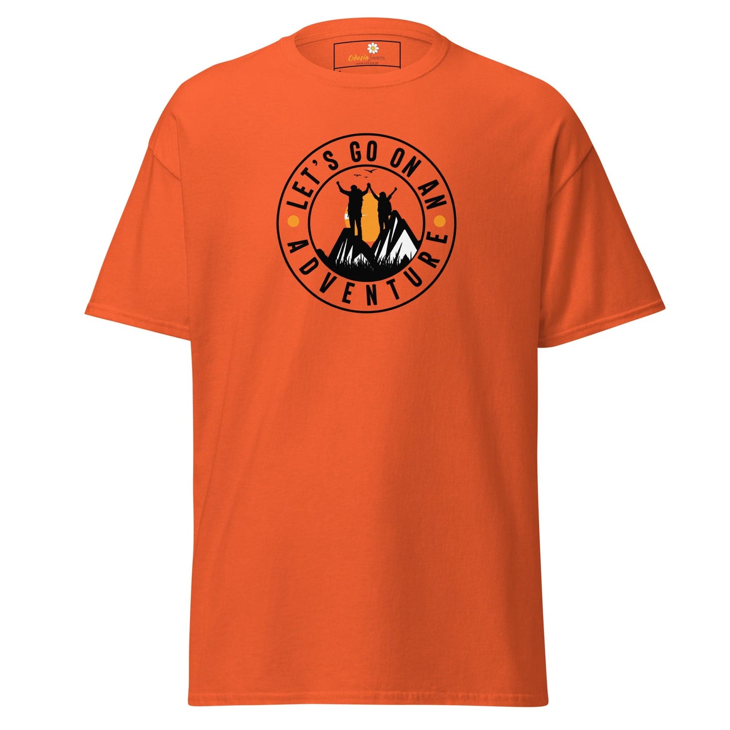 Orange T-shirt with adventure graphic from T-SHIRT DESIGN TEE MAN WOMAN S-XL