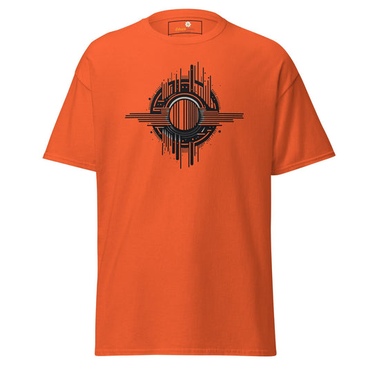 Unisex classic t-shirt - ABSTRACT SPHERE LINES - REGULAR - Orange / S