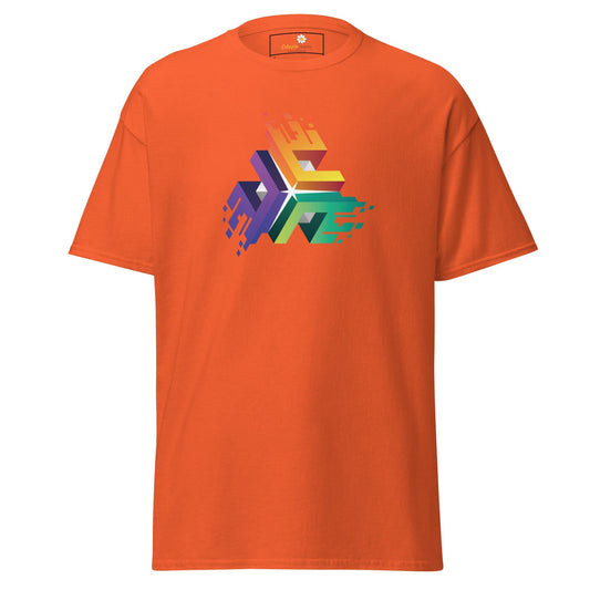 Unisex classic t-shirt - ABSTRACT COLOR CUBES - REGULAR - Orange / S