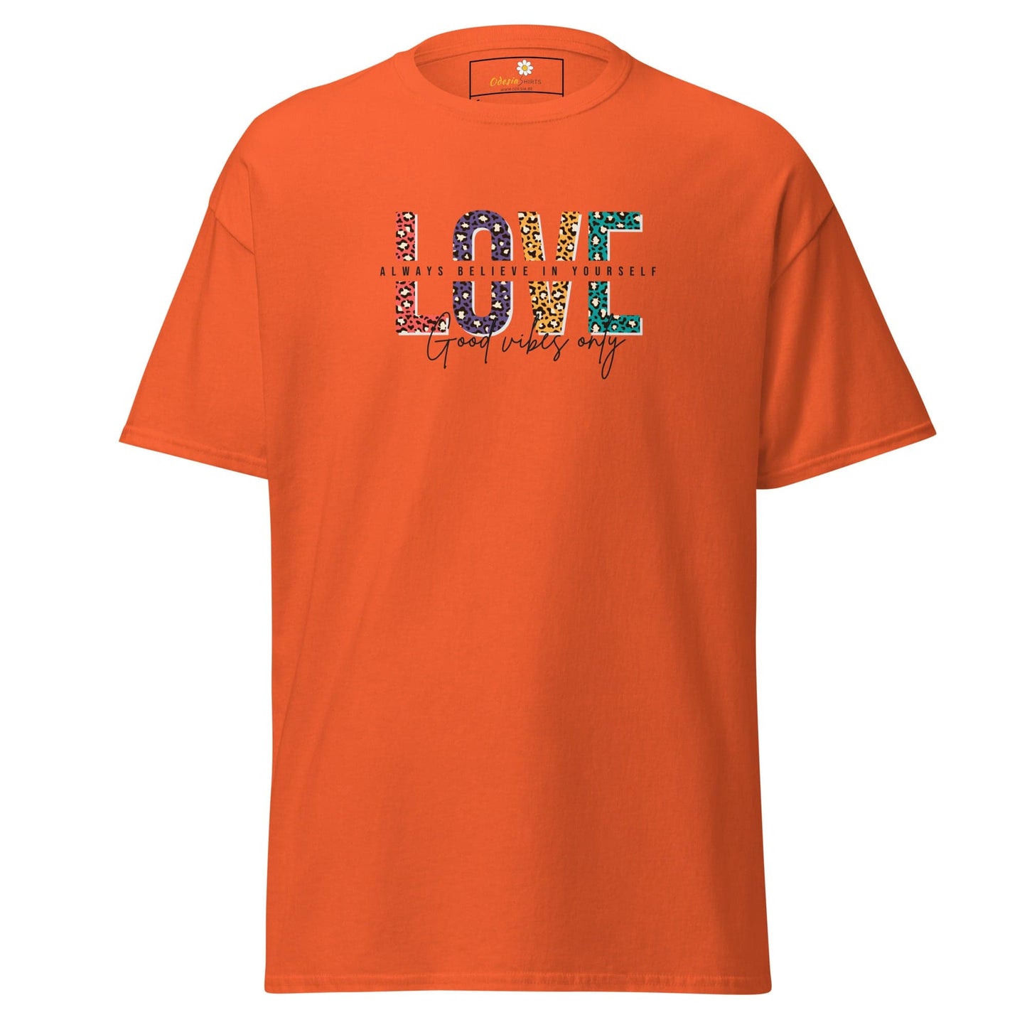 Unisex classic t-shirt - TEXT LOVE YOURSELF - REGULAR - Orange / S