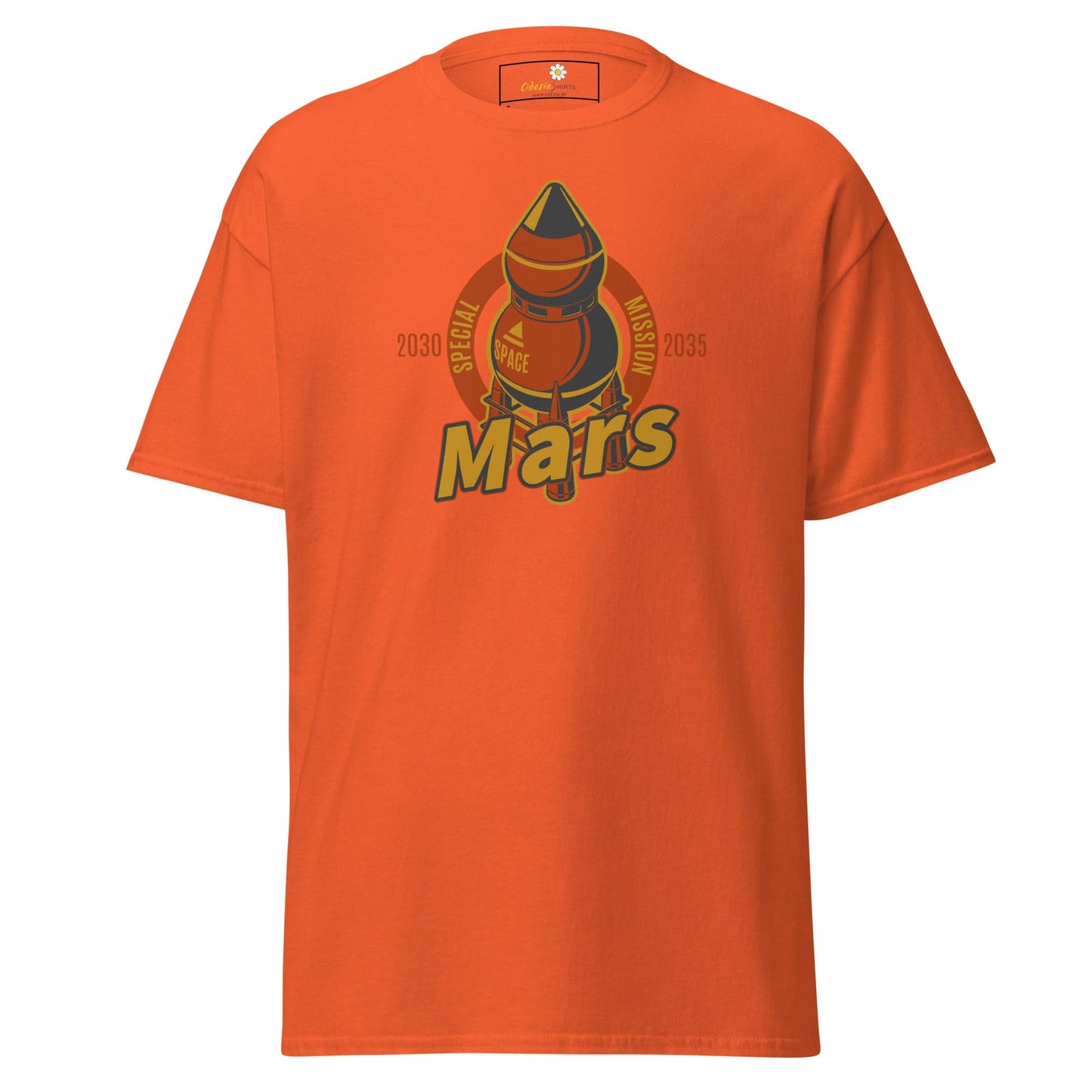 Unisex classic t-shirt - SPACE MARS TRAVEL - REGULAR - Orange / S